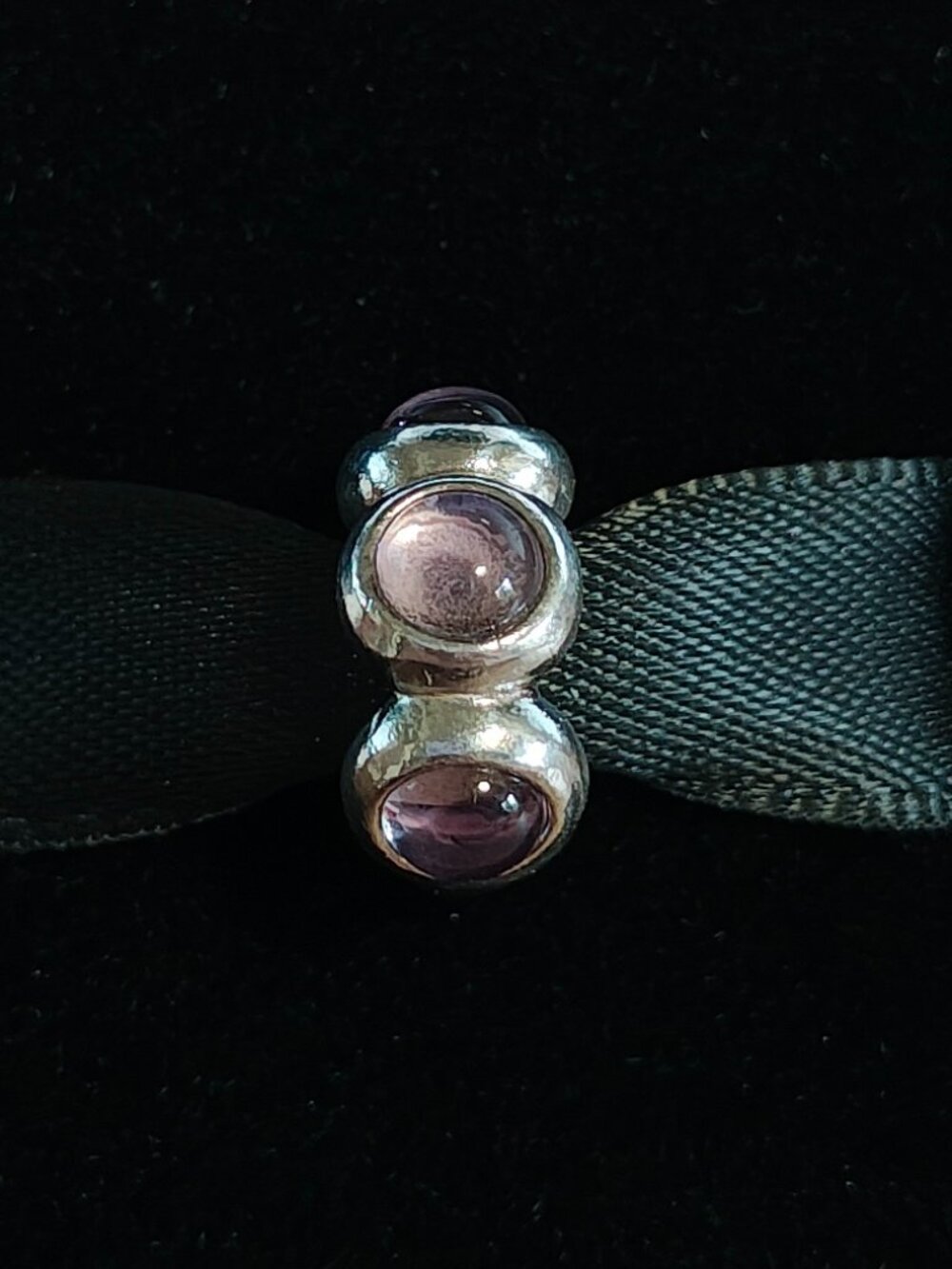 Authentic Pandora Amethyst Cabochon Charm 790538AM Sterling Silver Purple Rare